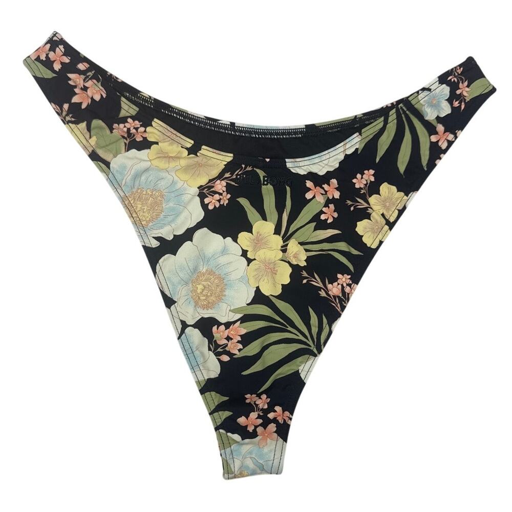 NWT Billabong Lost Cove Skimpy Hike Bikini Black Floral Bottoms Women’s Size L - Picture 5 of 7